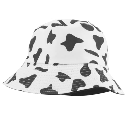Chapeau seau femme style vache noir et blanc de plage lot de 4