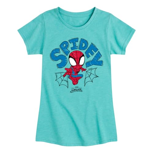 Marvel Spider-Man and His Amazing Friends - Doodle Spidey - Toddler and Youth Girls Fitted Short Sleeve Tee