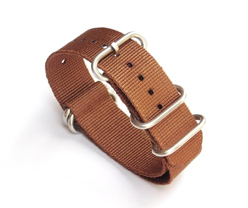 Image of 20mm Stech Nylon Nato Strap For Watch (Brick Brown) 25cms Length