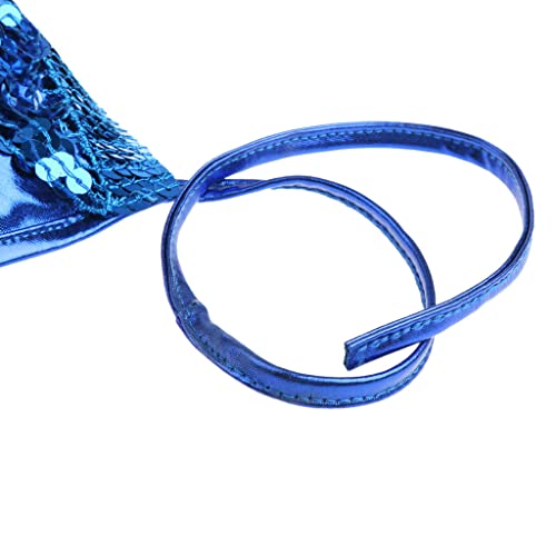 AMLESO Top com glitter para dança do ventre – Acessórios de frente única com lantejoulas para dança