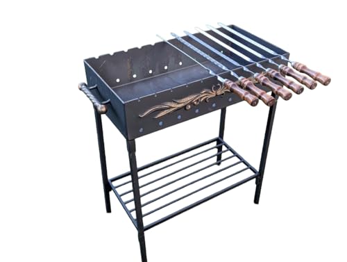 Mangal, Holzkohlegrill Schaschlik Grill aus Stahl...