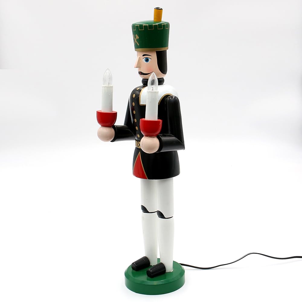 Dekohelden24 Engel und Bergmann Set, elektrisch beleuchtet inklusive Netzteil, Maße L/B/H: 13 x 12 x 40 cm.