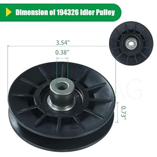 POSFLAG 2 Pack 532194326 Idler Pulley with 532194327 Idler Pulley Replaces Craftsman 194326 Idler Pulley, 532194327 Pulley Idler Flat, 194327 Idler Pulley for Husqvarna YTH22V46 YTH20K46 LGT2654 Decks