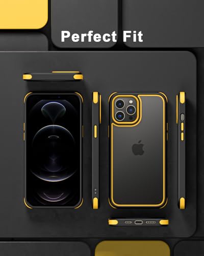 Coque iPhone 12 Pro Max antichoc militaire housse bumper transparent jaune