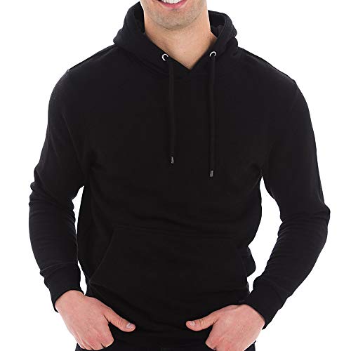 Lane Seven Unisex Ring Spun Cotton Premium 3-End Fleece Pullover Hoodie Sweatshirt - Black XL