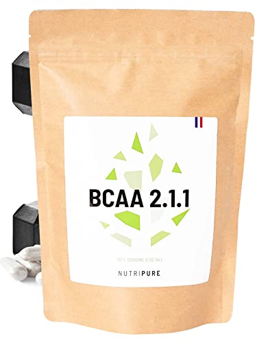BCAA 2.1.1 Vegan 100% pur • Origine naturelle & végétale • Acides aminés essentiels idéals pour la musculation & l'endurance pendant l'effort • Entraînements • 220g poudre • Made in France • NUTRIPURE Cover
