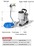 KiwiHood High-Pressure Airless Paint Sprayer, 1600W Electric Paint Machine with Adjustable Pressure, 16.4ft Hose, 2.5L Hopper, for Indoor and Outdoor Walls, Furniture, Ceilings - Image 3