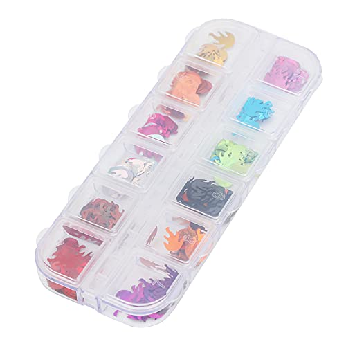 Suministros de Manualidades con Formas de Fuego con Lentejuelas, Copos Decorativos de Bricolaje de 12 Colores para Manualidades, álbumes de Recortes, Bolsas de con Material de