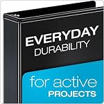Cardinal Binder, Performer ClearVue, 1.5 Inch Round Ring, 350-Sheet Capacity, Letter Size, Black, Non-Stick PVC-Free, Customizable Covers with Interior Pockets for Professional Organization