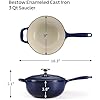Tramontina Bestow Enameled Cast Iron Saucier Pan with Lid, 3-quart, Blue