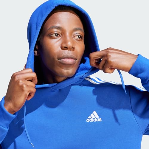 adidas Mens Essentials Fleece 3 Stripes Hoodie Training Athletic Outerwear Casual - Grey4