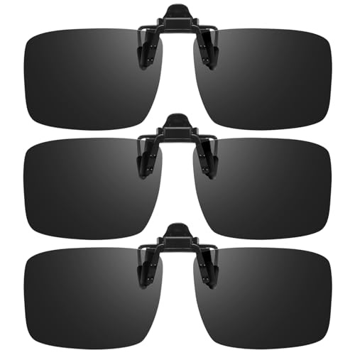 VIEWBETTER® Polarized Clip On Sunglasses Over Prescription Glasses for Men Women Snap On Flip Up UV400 Protection SG803