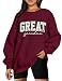 MNLYBABY Nana Sweatshirt Grandma Shirt Women: Mothers Day Shirts Oversized Nana Life Gift Pullover Mimi Gigi Long Sleeve Tops