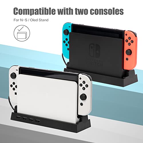 2019 Hub Dock For Nintendo Switch Dock, Switch Usb Hub For Nintendo Switch With 4 Output Ports For Wired Pro Controllers, Keyboard, Joy-Con Dock, Switch Controller Adapter, Mobile Phone, Etc #TOP1