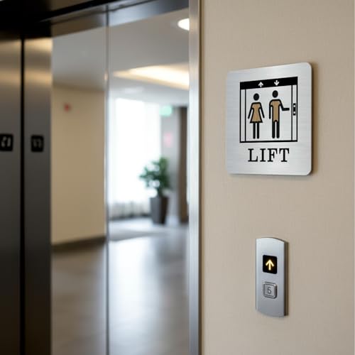 Image of LIFT Sign, 6x6 Inch, Durable Steel, Self-Adhesive