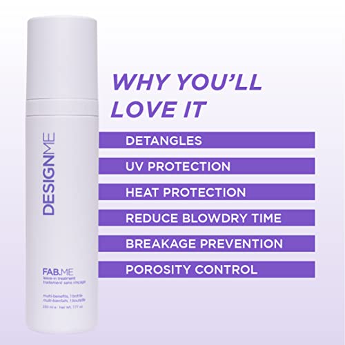 Designme Fab.me Leave-In Treatment | Multi-Benefit Leave In Conditioner For Curly Hair | Lightweight Dry Conditioner Spray For Hair | Hair Conditioner Spray For Manageability And Control, (7.77 Oz) #TOP4