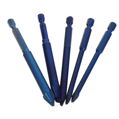 SEWACC 5Pcs Eccentric Drill Bit Impact Drill Bits for Wall Concrete Ceramic Tile Durable Metal Construction Unique Head Design for Stability Precision