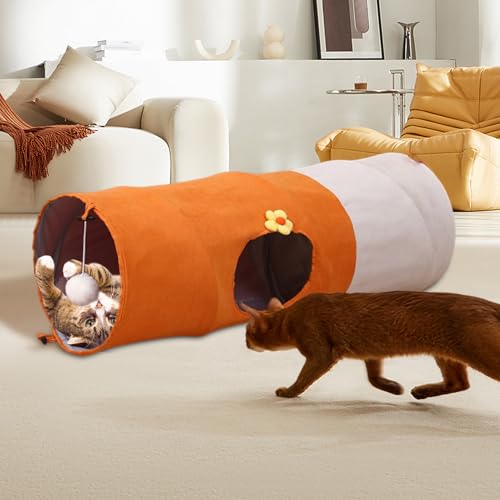Tunnel pour chats interactif pliable résistant aux griffures