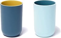 Vista 9 de Juego de 2 vasos irrompibles reutilizables para cepillos de dientes, vasos de plástico para cepillos de dientes, 10.1 fl oz/10.5 onzas, aptos