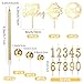 Yerliker 34 Pcs Happy Birthday Cake Toppers Decorations Birthday Candles DIY Cake Decor for Men Women Wedding Anniversary(Gold)