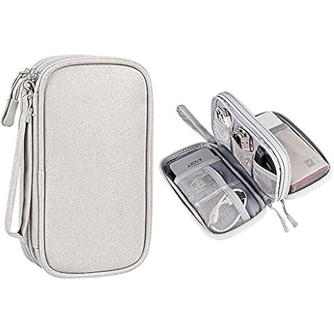 Electronics Organizer,LYDZTION Electronics Accessories Organizer Pouch Bag Waterproof Travel Cable Storage Bag for Power Adapter,Charger Cables,Wireless Mouse,SD Card, USB Cable and More(Gray) Cover