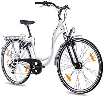 28" KCP CITY BIKE ALLOY BICYCLE PRIMAVERA LADY 7 speed Retro Look white - (28 inch)