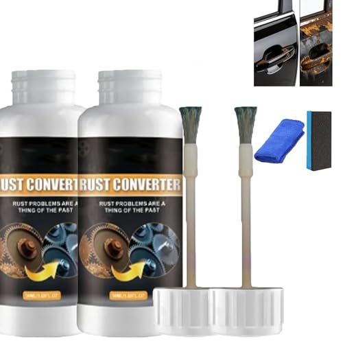 Multipurpose Metal Rust Removal and Converter for Car, Forms a Protective Layer That Is Waterproof, Rust Remover For Car, Automotive Multi Purpose Anti Rusts Iron out Spray for Metal Vehicles (2, Black)