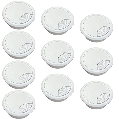 Image of 10pcs 2-3 /8 inch (60mm) Desk Grommets Computer Table Cord Wires Organizer Cord Cable Wire Grommet (Grey)