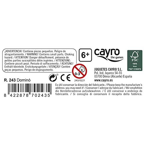 Cayro - Domino - Dai 6 Anni In Su - Scatola Tradizionale In Legno Con Coperchio Scorrevole - Gioco Da Tavolo Classico - Ideale Per Bambini E Adulti - Ideale Da 2 A 4 Giocatori - 2