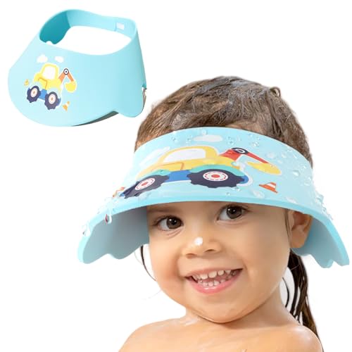 Gorro de ducha para bebés y niños pequeños, cierre de velcro ajustable, material EVA suave, protege los ojos, la nariz y las orejas del agua y el champú, perfecto para lavar el cabello sin estrés