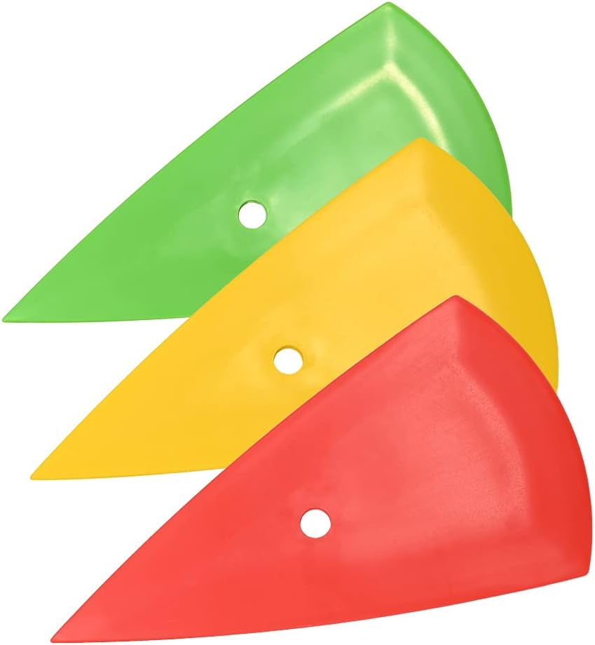NEWISHTOOL Go Corner Contour Squeegee for Vinyl, PPF Window Tint Tool | 3 Pieces, Different Hardness, Pointed Triangle Reach, Fine-Edge, Flexible/Medium/Hard Tinting Scraper Car Film Install Tools