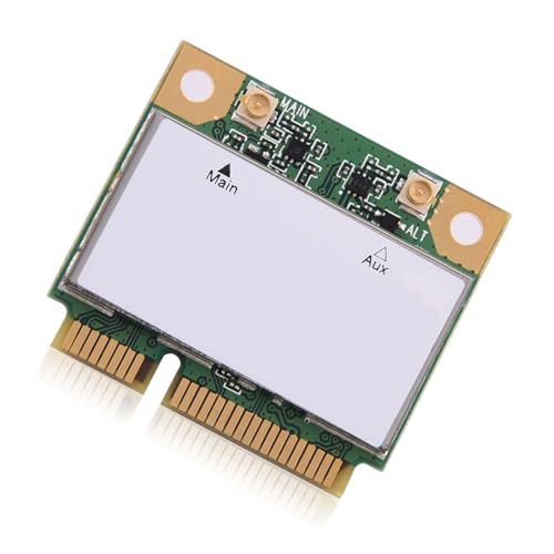 Drfeify tarjeta inalámbrica WiFi 2 en 1 para Mini PCI-E con velocidad de transmisión rápida para PC/Laptop HM55 HM57 HM65 HM67 HM75 HM77 Chipset, velocidad 150-300 Mbps, tecnología inalámbrica 2.4GHz miniatura 4