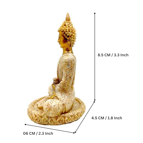 Image of Gautam Buddha Idol for Home Decor - Lord Buddha Statue for Car Dashboard, Office, Living Room, Meditation & Gifting Showpiece | Peaceful Gift Item | Size 8.5cm