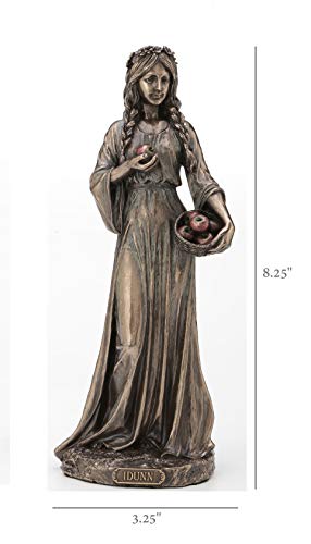 Estatua de bronce Idunn diosa nórdica de la primavera y juventud miniatura 5