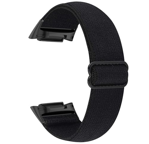 For Fitbit Charge5 �o���h �i�C�����e�� �L�k���S���o���h �҂ݍ��� �X�|�[�c�o���h�����p�X�g���b�`�o���h �X�g���b�v (�u���b�N)