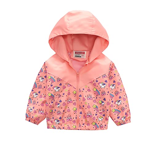 Rain Jacket Coat Windbreaker Windproof Spring Fall Raincoat 3T Rain Jacket Boys 3T Rain Jacket Boys (Pink, 3-4 Years)