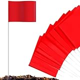 Packung mit 100 PVC-Signalflaggen Rot/Blau/Orange - Rasenmarkierungsflaggen 12,7 x 10 cm | Langlebige Gefahrenindikatoren Flexible Indikatoren Für Die P-Kartierung