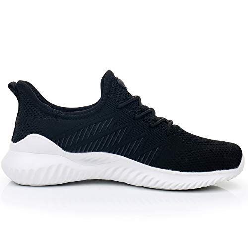 Womens Memory Foam Walking Shoes Lightweight Fashion Sports Gym Jogging Slip on Tennis Running Sneakers Black 8.5 B(M) US - Thumbnail 7