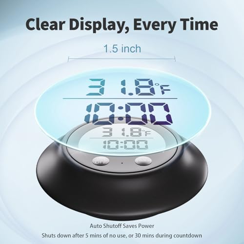 Silicone Cover Ice Bath Thermometer with Timer, Waterproof Floating Water Thermometer for Cold Plunge, Works with Ice Bath Tub Hot Tub Accurate Recovery(Black)