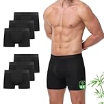 FALARY Boxers For Men Bamboo Boxers Shorts Anti Chafe Mens Underwear Trunks Briefs Multipack Biofit 6 Pack Comfortable Anti Chafing Underpants Soft Modal Moisture Wicking Breathable Uk Sports Black M
