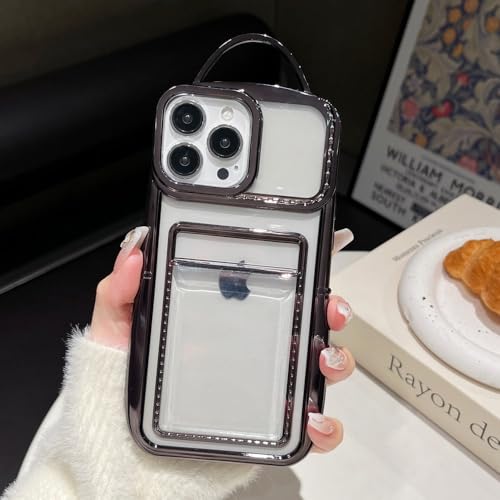 Image of COVERLY for iPhone 14 Plus 3D Luxury Phone Bag Style Case,Full Protective Fashion Wallet HD Photo Card Clear Slot with Purse Holder Cute Soft Silicone Aesthetic Cover for Apple iPhone 14 Plus -Black