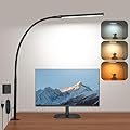 LIBORA Led Desk Lamp for Home Office, Eye-Caring Desk Light with Clamp, Clip on Light for Reading, 3 Modes 10 Brightness, Flexible Gooseneck, Memory Function, Study, Work, Draw, Black