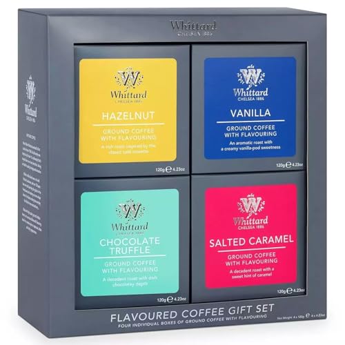 Whittard of Chelsea 100% Arabica Coffee Gift Set (4 x 120g) – Assorted Premium Coffee Flavours, Perfect for Gifting, Tasting & Coffee Enthusiasts