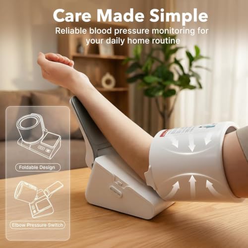 Image of Upper Arm Blood Pressure Monitor for Home Use, Barrel Design One-Touch Blood Pressure Machine, Auto-Fit Wide Range 7.1 inch-16.5 inch, 3-Color Backlight, 2 Users 2x99 Memory (1 MONTH WARRANTY)