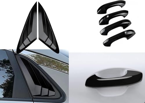 DLOVEG Rear Side Window Louvers with Exterior Door Handle Cover