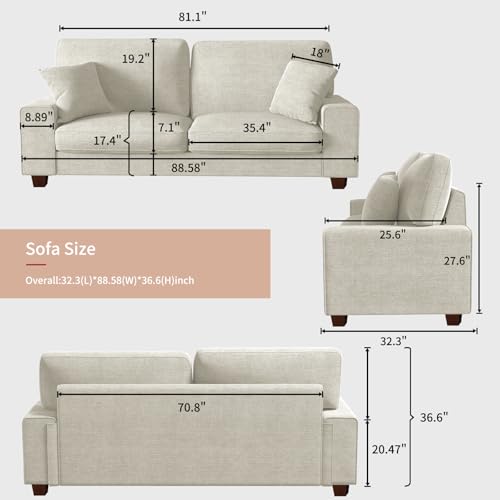 image for DOPEDIO Modern Loveseat Sofa for Living Room,Chenille Recliner, Remova
