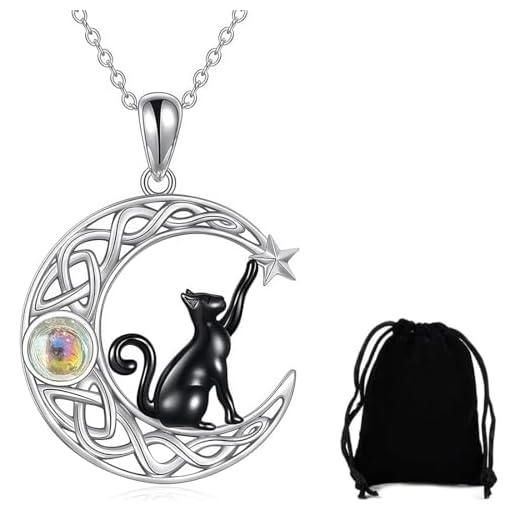 KUMSODE Mujer colgante gato collar de plata de ley 925 con colgante, ideal como regalo de cumpleaños para jóvenes y adolescentes