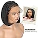 Lady Miranda 13x4 Glueless Cornrow Bob Wig for Black Women Synthetic Lace Front Wig Handmade Braided Wigs for Black Women Natural Black Short Straight Bob Wigs