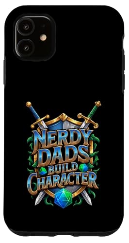Nerdy Dads Build Character Funny RPG Dice Tabletop Gamer �X�}�z�P�[�X iPhone 11 �p