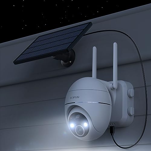 BOIFUN 2K Solar Überwachungskamera Aussen WLAN, Kabellos Akku Kamera Outdoor mit...